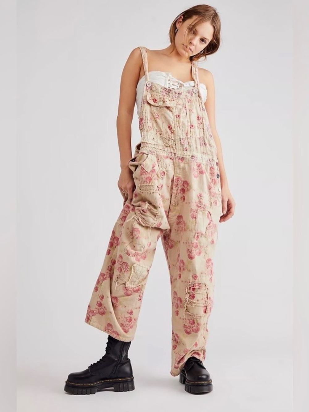 Magnolia Pearl Daphne Patchwork Overalls